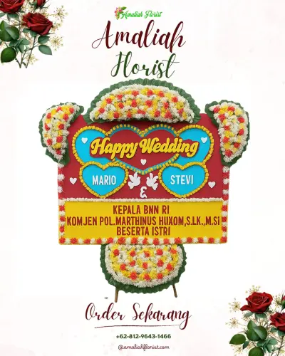 Karangan Papan Bunga Pernikahan di Pengadentengah